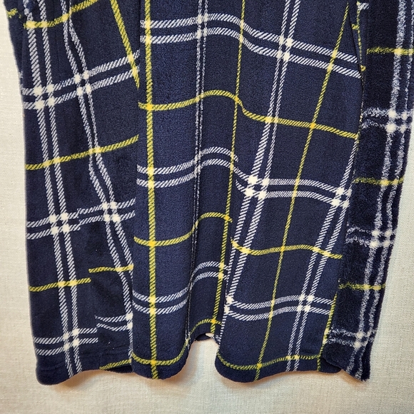 Nautica Fleece Black and Yellow Plaid Robe Super Soft Belted One Size - Picture 8 of 11